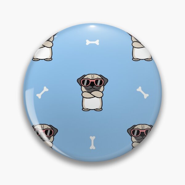 Item preview, Cute Pug Dog with Sunglasses Crossing Arms Cartoon Seamless Pattern designed and sold by Peekonet.