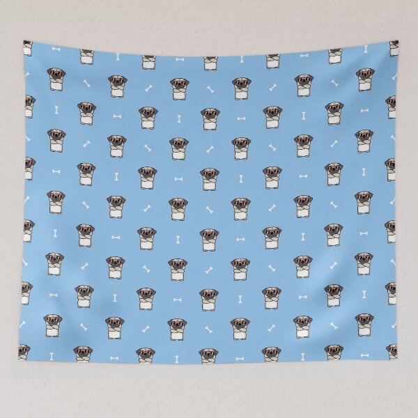 Item preview, Cute Pug Dog with Sunglasses Crossing Arms Cartoon Seamless Pattern designed and sold by Peekonet.