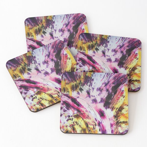 Item preview, Abstract Batik in Magenta ,Violet and Yellow designed and sold by Leslie Rogers Todder.