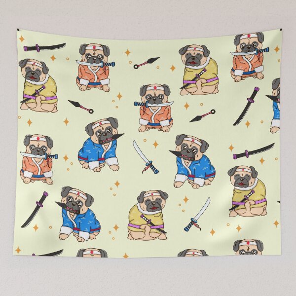Item preview,  Pug Dog Samurai Pattern designed and sold by Kimprut.