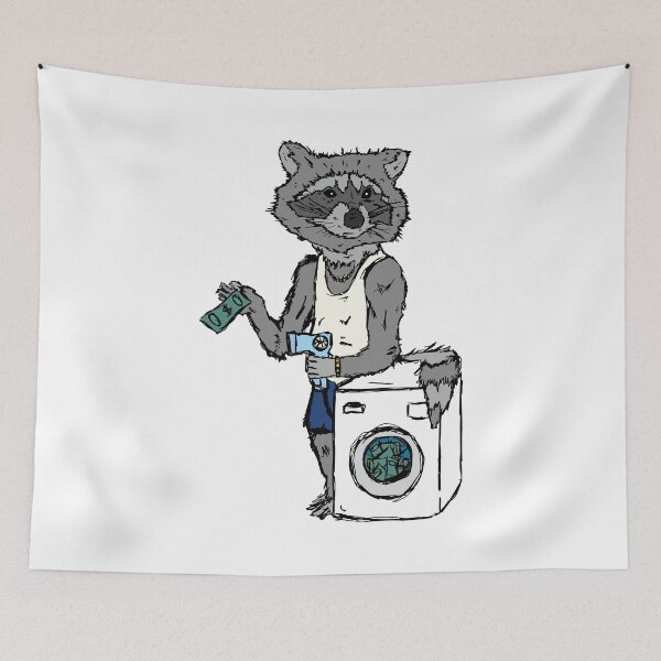 Item preview, Money laundering raccoon designed and sold by wearelefties.