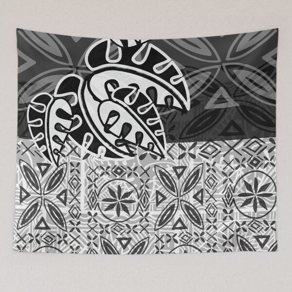 Item preview, Polynesian Black And White Tropical Leaves designed and sold by sunnthreads.