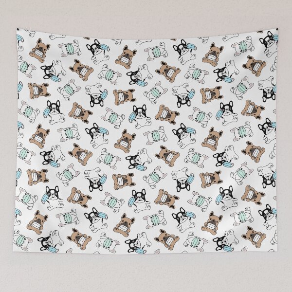 Item preview, Dog Seamless Pattern French Bulldog Face Mask covid19 Cartoon designed and sold by Peekonet.