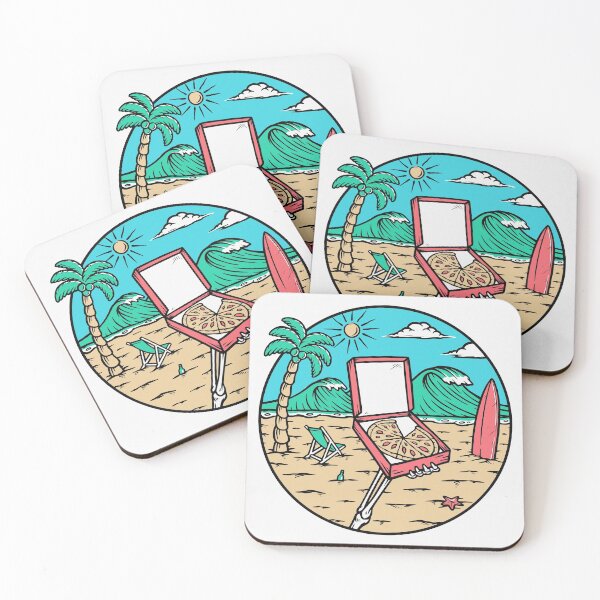 Item preview, Eating Pizza Beach Illustration designed and sold by Peekonet.