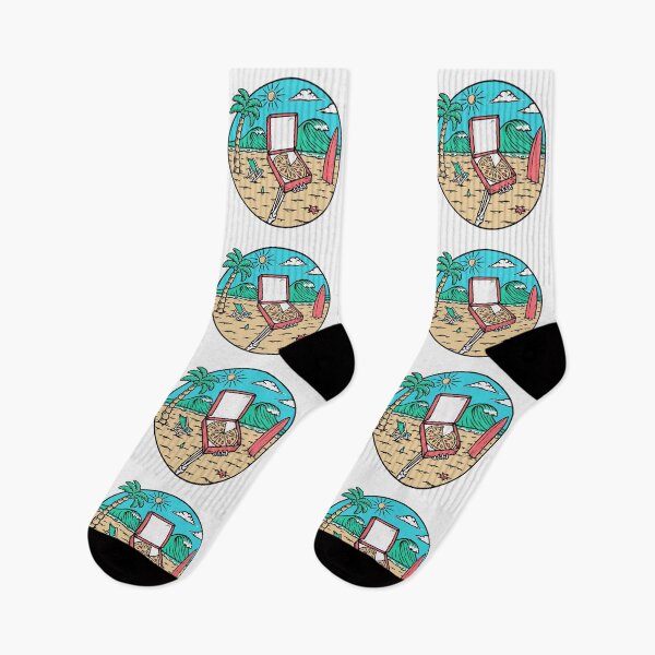 Item preview, Eating Pizza Beach Illustration designed and sold by Peekonet.