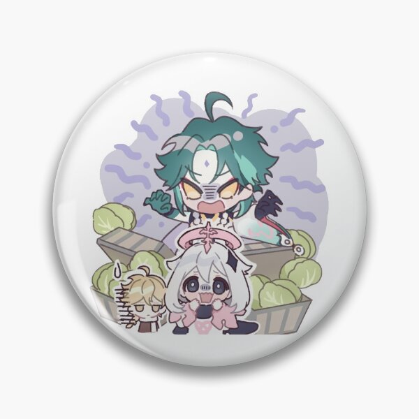 Artikelvorschau, Genshin Impact Chibi Xiao und Paimon entworfen und verkauft von NewEraMutant.
