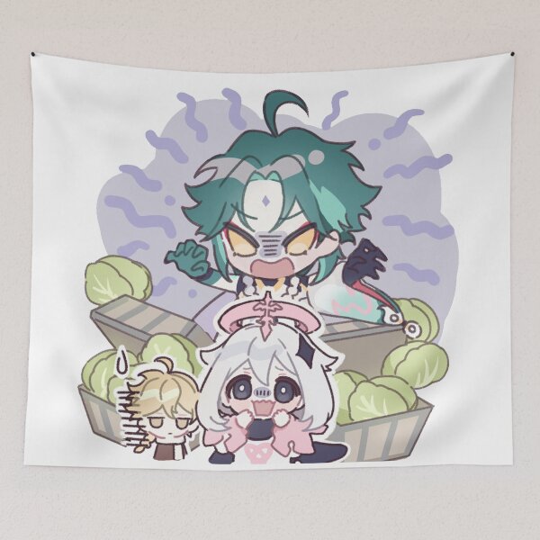 Item preview, Genshin Impact Chibi Xiao and Paimon  designed and sold by NewEraMutant.