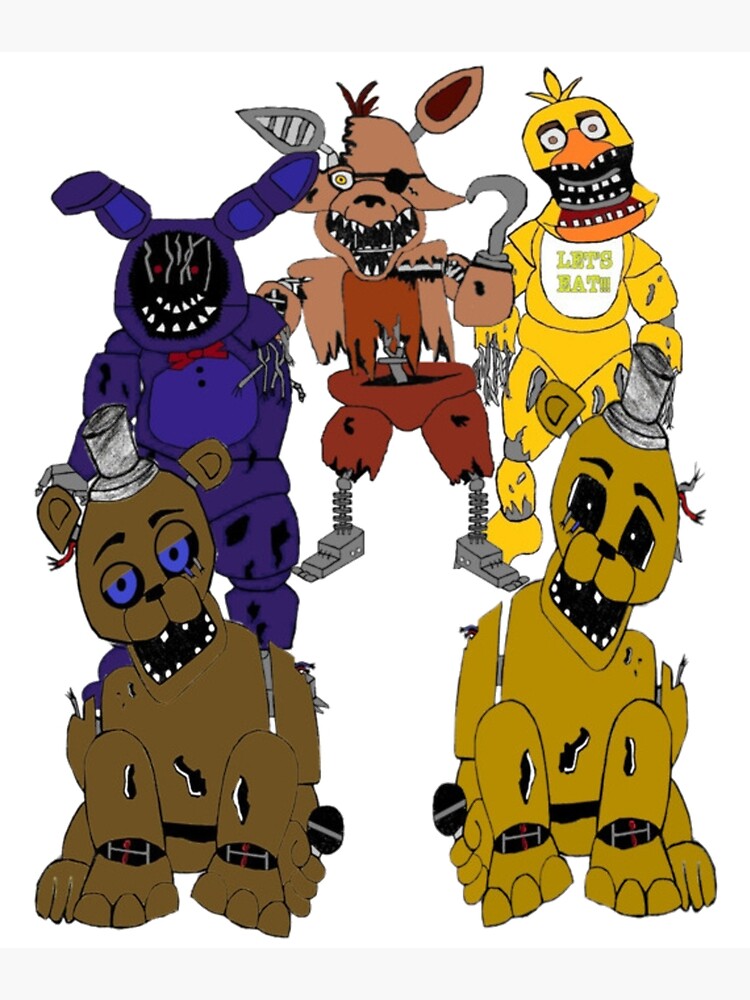 Five Nights at Freddy's Custom Withered Animatronics Poster for Sale by  HappyTreeX1