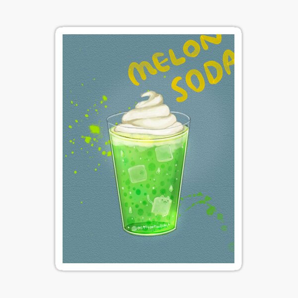 "Ice cream melon soda" Sticker for Sale by MittyArtwork Redbubble