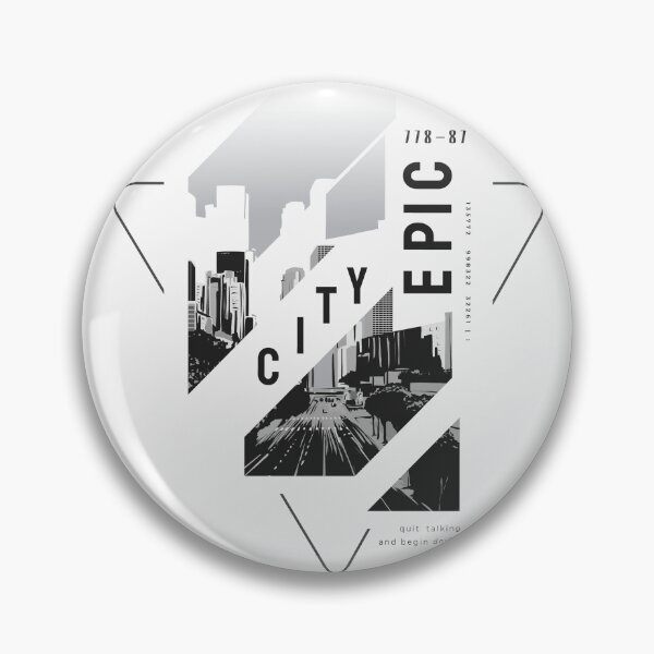 Item preview, Epic City Slogan with Black White City Background designed and sold by Peekonet.