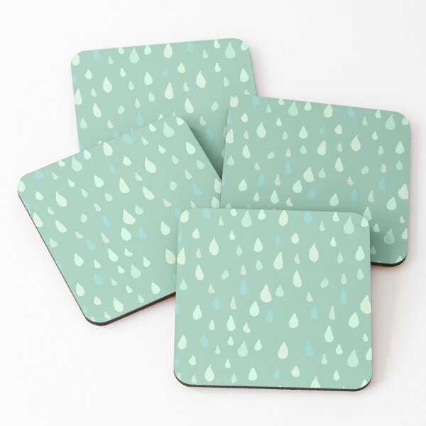 Item preview, Whimsical raindrops mint green designed and sold by KennyLucky.
