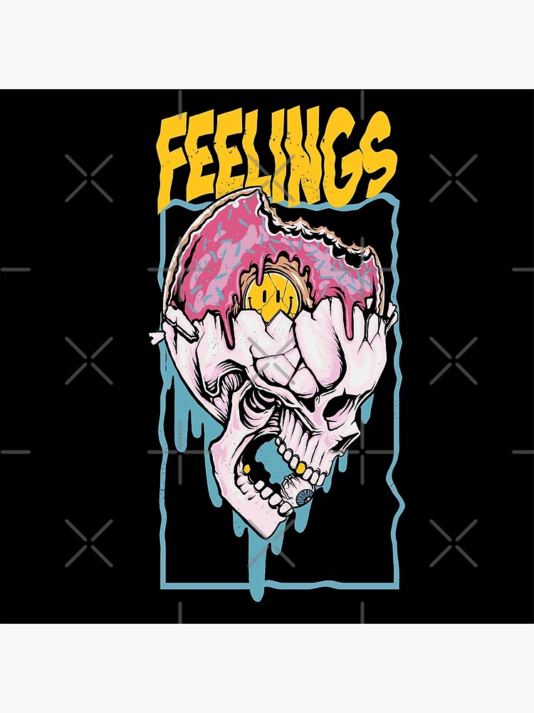 Feelings Skull With Doughnut Poster For Sale By Peekonet Redbubble