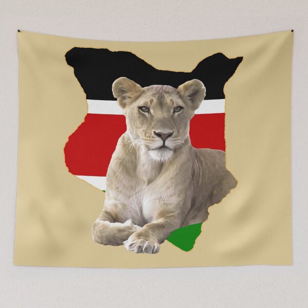 Item preview, Kenya lion - big cat in Africa - cat designed and sold by TShirtsundMehr.