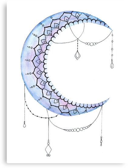 "Aquarell Mandala Mond" Leinwanddrucke von Jess Peckham | Redbubble