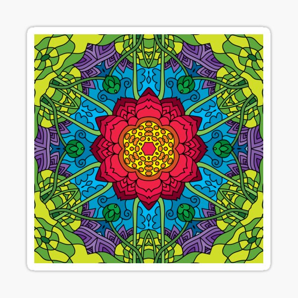 Psychedelic LSD Trip Ornament 0014 Sticker