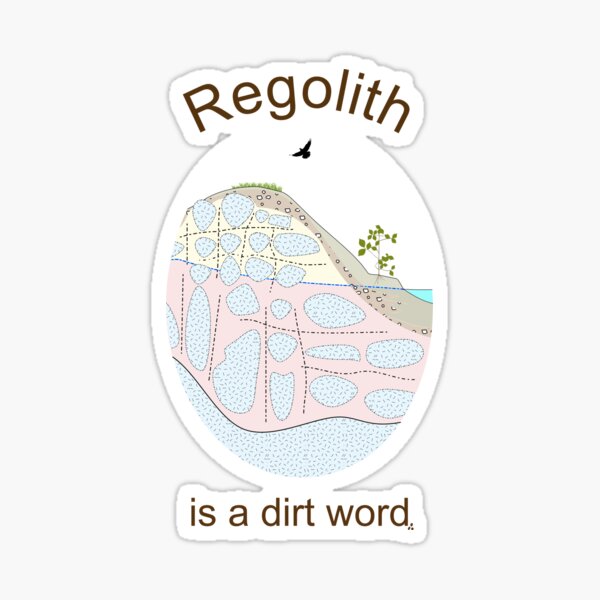 Regolith is a dirt word! Sticker