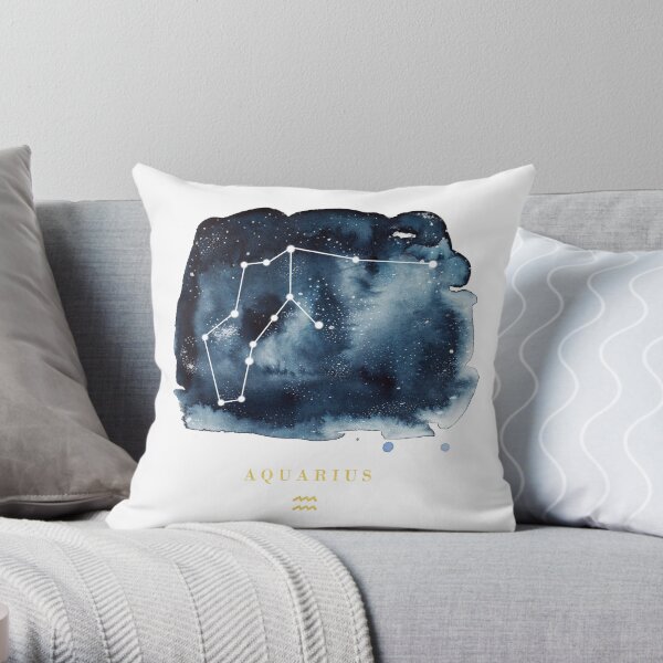 Aquarius Zodiac Constellation Throw Pillow