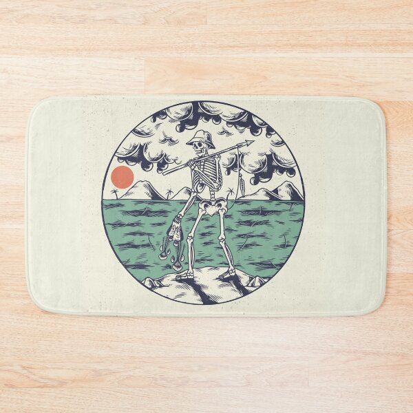 Item preview, Hand Drawing Illustration Skeleton Skull Concept from Skeleton Hunting Fish Beach designed and sold by Peekonet.