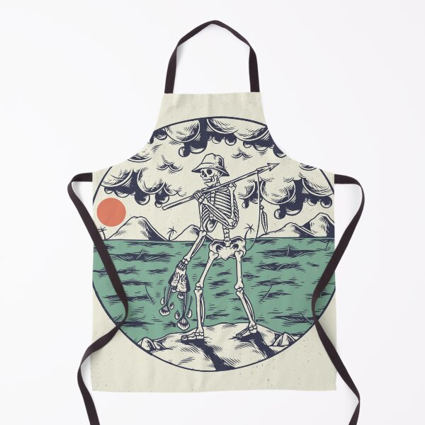 Item preview, Hand Drawing Illustration Skeleton Skull Concept from Skeleton Hunting Fish Beach designed and sold by Peekonet.