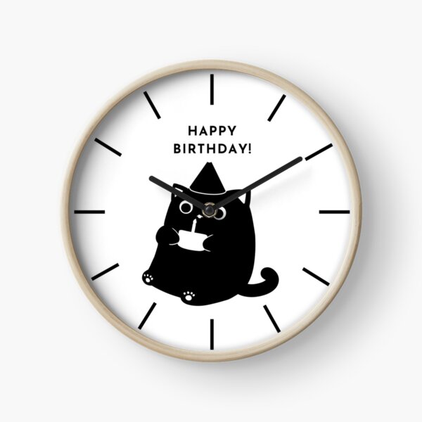 Vista previa del artículo con la obra «Gato feliz cumpleaños», diseñado y vendido por Anemoiasa.