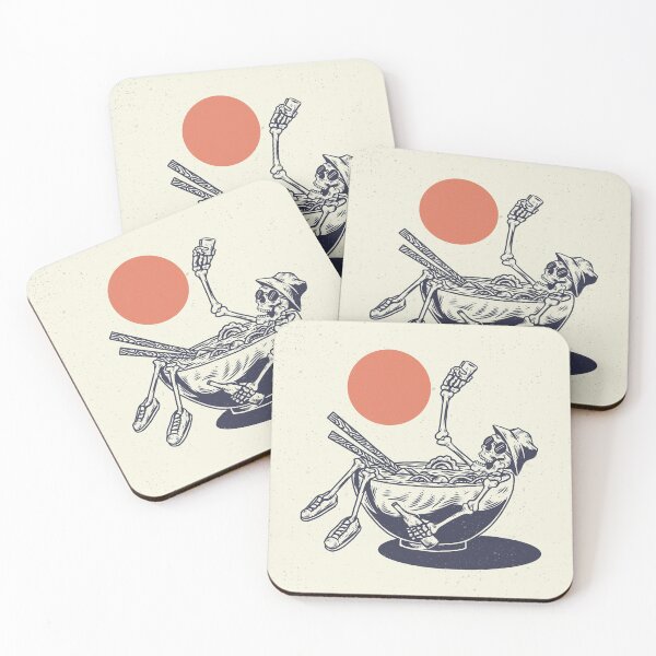 Item preview, Hand Drawing Illustration Skeleton Skull Concept from Skeleton Swimming Ramen Noodles designed and sold by Peekonet.
