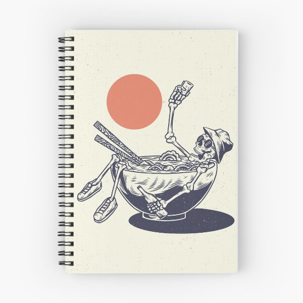 Item preview, Hand Drawing Illustration Skeleton Skull Concept from Skeleton Swimming Ramen Noodles designed and sold by Peekonet.
