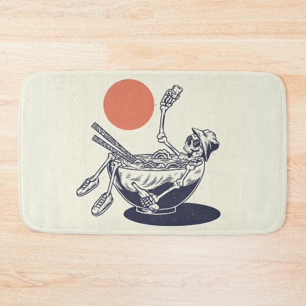 Item preview, Hand Drawing Illustration Skeleton Skull Concept from Skeleton Swimming Ramen Noodles designed and sold by Peekonet.