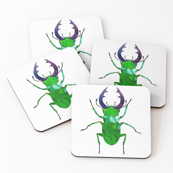 Item preview, Green Beetle. Woodlands purple insects. designed and sold by ZheltakovaIana.