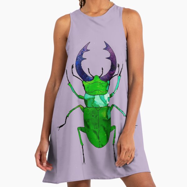 Dark Green Beetle. Woodlands purple insects." A-Line Dress for Sale by  ZheltakovaIana | Redbubble