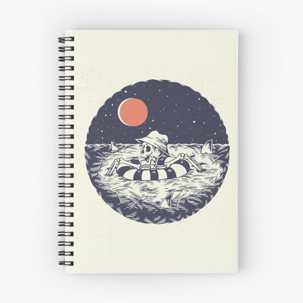 Item preview, Hand Drawing Illustration Skeleton Skull Concept from Skeleton Swimming with Buoy Targeted with Shark designed and sold by Peekonet.