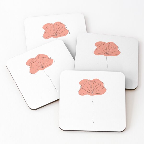 Item preview, Minimal Red Flower Line Art designed and sold by shrijandangol.