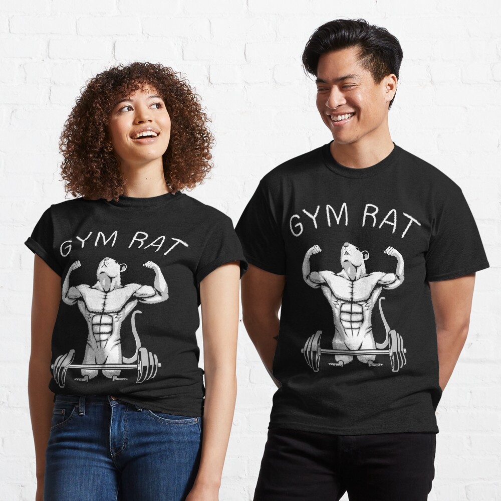 Strongman Bodybuilder Gym Rat - Line Drawing - Gym Rat - T-Shirt