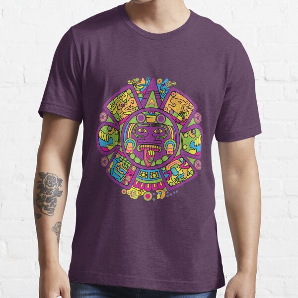 NEW TRIBAL PSYCHEDELIC MAYAN AZTEC CASUAL MULTICOLOR HIGH FIT RESOLUTION T-SHIRT 