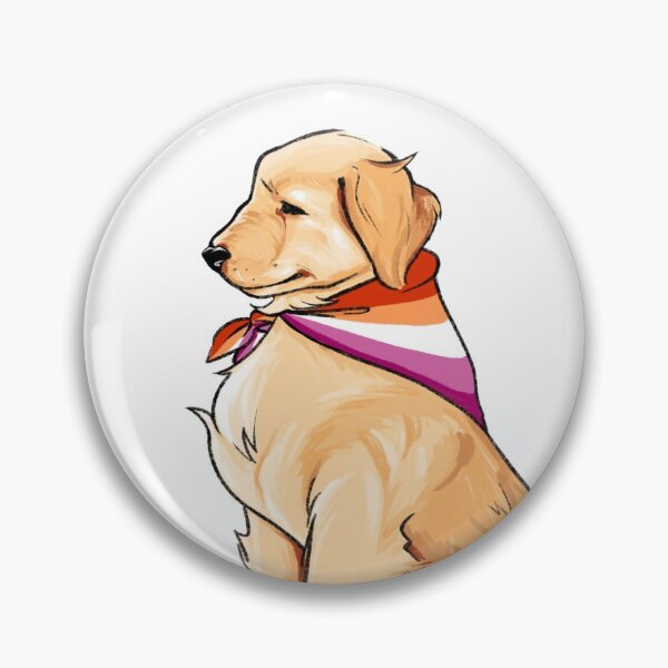 Item preview, Pride Golden Retriever - Lesbian Flag Bandana designed and sold by happiholiday.