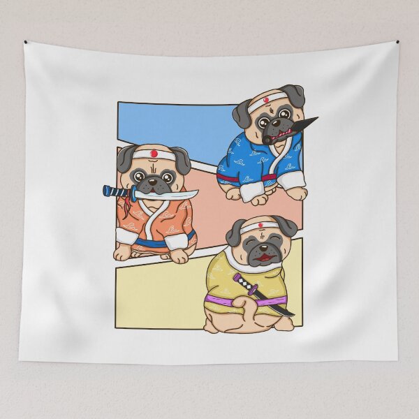 Item preview, Three Pug Samurai designed and sold by Kimprut.