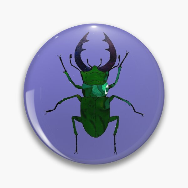 Item preview, Dark Green Beetle. Woodlands purple insects. designed and sold by ZheltakovaIana.