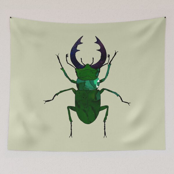 Item preview, Dark Green Beetle. Woodlands purple insects. designed and sold by ZheltakovaIana.