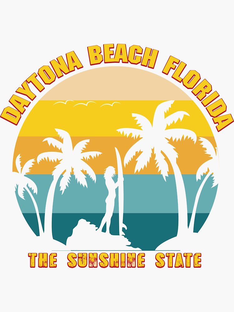 " Daytona Beach Florida Vintage" Sticker for Sale by edhie815 Redbubble