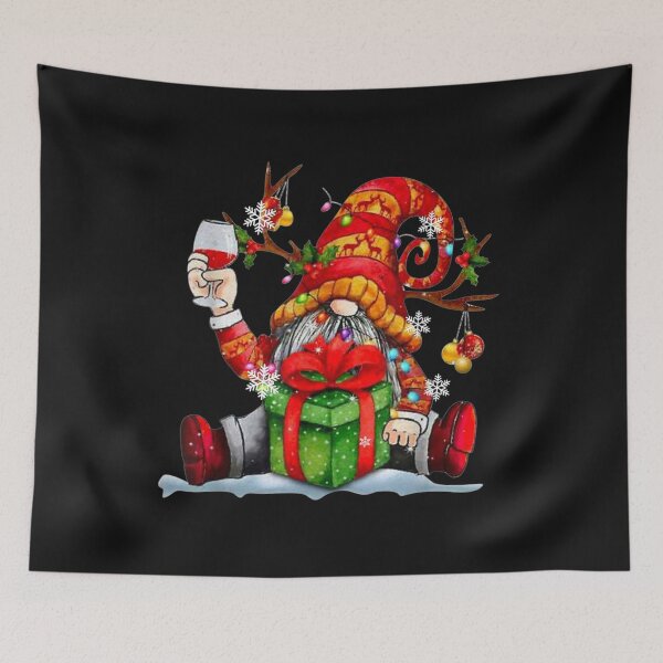 Item preview, Santa Reindeer Gnome Drinking Wine Funny Christmas Xmas Gift designed and sold by jeffiechalupa.