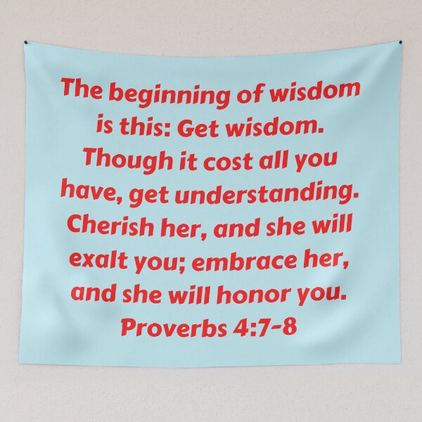 Item preview, Bible Verse Proverbs 4:7-8 designed and sold by Prayingwarrior.