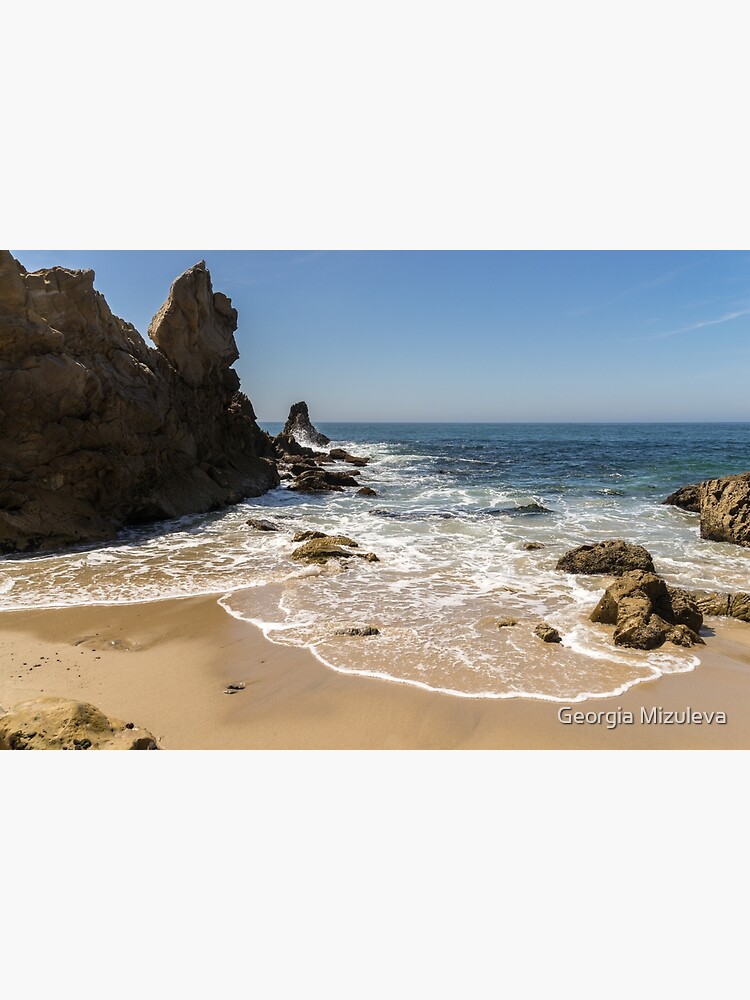 Lacy Foam and Jagged Rocks - Corona Del Mar Beach in Orange County