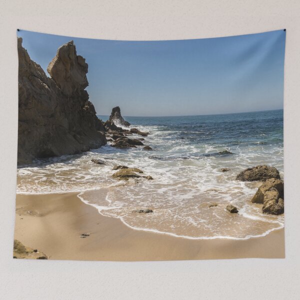 Item preview, Lacy Sea Foam and Jagged Rocks - Corona Del Mar Beach Orange County California designed and sold by Georgia Mizuleva.