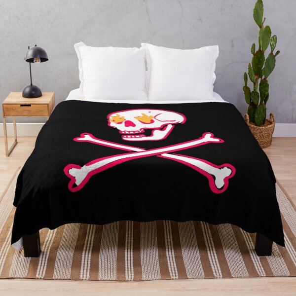 Item preview, Pink Skull Fire Eyes Skeleton Vaporwave with crossed Bones designed and sold by trajeado14.