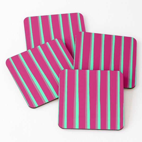 Item preview, Pink and green gradient French stripes  vertical stripes  designed and sold by Tanuja  Sharma.