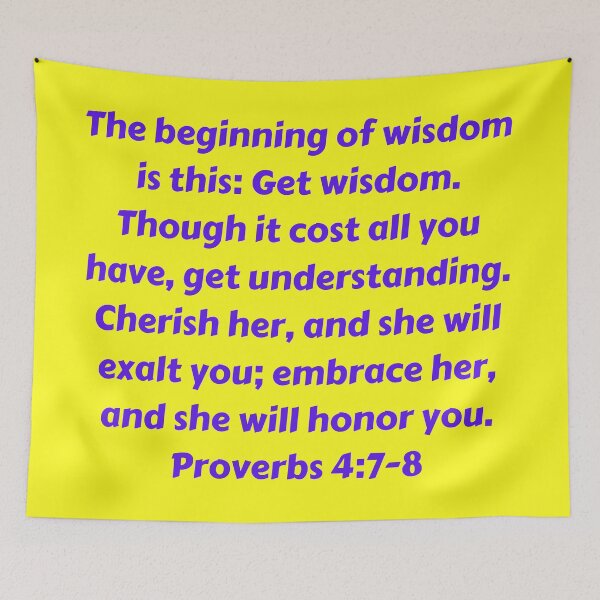 Item preview, Bible Verse Proverbs 4:7-8 designed and sold by Prayingwarrior.