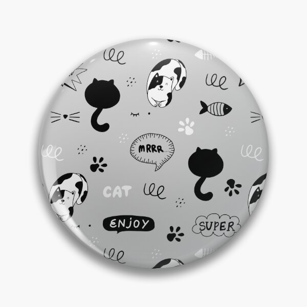 Item preview, Cute Pattern Of Cats (Simple White, Black And Gray Design) Cat Pattern designed and sold by PandaSoul.