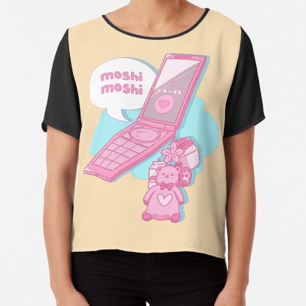 The kawaii pastel pink japanese flip phone on the yellow background  Essential T-Shirt for Sale by AnGoArt