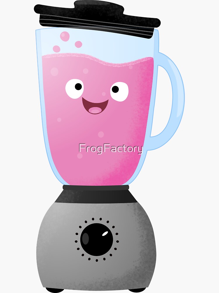 Cute happy food blender kitchen appliance cartoon | Sticker