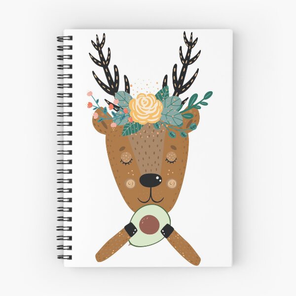 Item preview,  Sweet Deer with Flowers in Hair Holding Avocado designed and sold by shestiger.