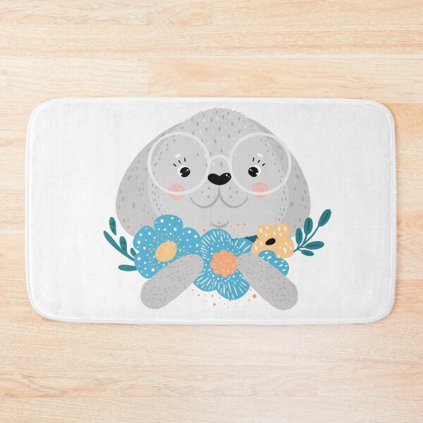 Item preview, Cute Rabbit in Glasses with Flowers designed and sold by shestiger.